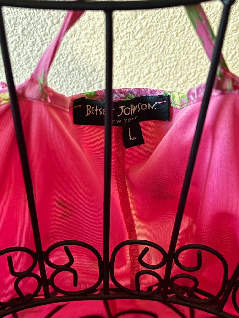 Betsey Johnson Pink Bouquet Slip Dress - Picture 3 of 4